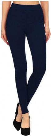 Trade Shop Trade Shop - Bm03 Leggings Da Donna In Cotone Elasticizzato Colori Alla Moda Grigio Nero Blu - Azul