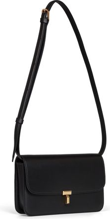 Toteme T-Lock Foldover Crossbody Bag - Black