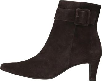 Paul Green Enkellaarsjes 8347 - Dames - Laarzen met Hak - Bruin - 38 EU - Leer - Schoenen