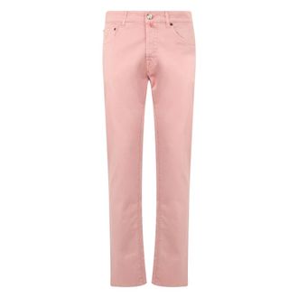 Moorer Heren, Jeans, Roze, Maat: W32 Katoen