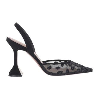 Amina Muaddi Holli Mesh Sling 95 - Shoes - Mujer - Negro - 38 EU