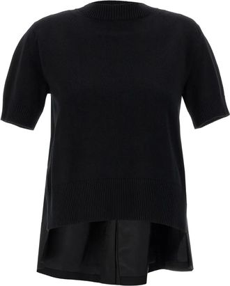 sacai T-shirt asimmetrica - Nero