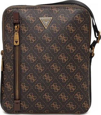 Guess Co monogram messenge bag - men - Polyester/Polyurethane - OS - Brown