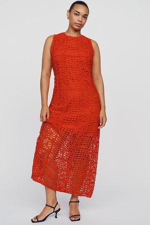 English Factory Eyelet Lace Midi Dress