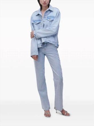 SIMKHAI Liam High Rise Straight Leg Jeans In Indigo