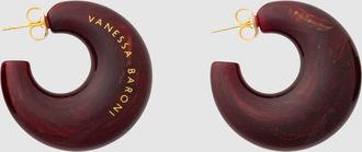 Vanessa Baroni Boucles doreilles Moon Bordeaux Marble