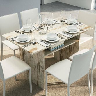 Dmora Mesa Extensible Lavanda, Mesa De Comedor Con Apertura De Libro, Consola Multiusos Extensible, 100% Made In Italy, Cm 120x70h75, Vintage, Con Embalaje 