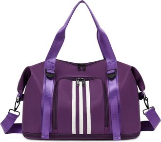 Generic Compatible For Unisex Large Travel Bag Multi-Functional Duffle Tote Handbags Waterproof Shoulder Women Wet Dry Pockets Gym Bags(PURPLE)