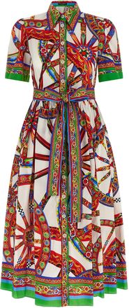 Dolce & Gabbana Multicolor Cotton Midi Womens Dress