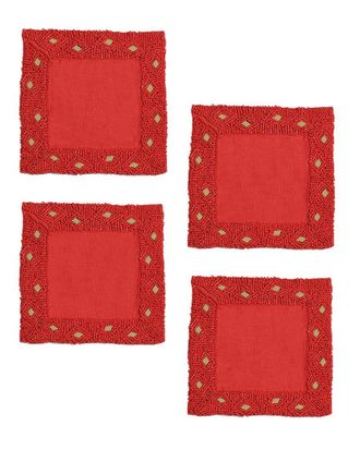 Tiramisu Set of 4 The Ruby Jewel Cocktail Napkins