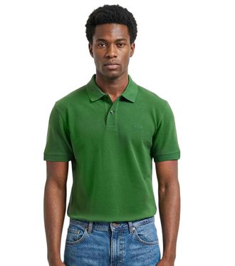 HUGO BOSS Green Shirt Collar Polos