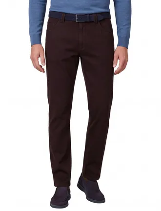Meyer dublin 5-pocket broek bruin effen
