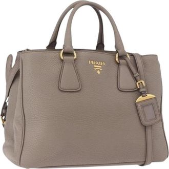 Prada Pre-owned Hand Bag - Dames - Vintage Handtas - Grijs - ONE Size - Leer - Vintage
