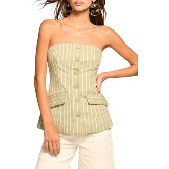 Ramy Brook Tiffany Stripe Strapless Vest in Mint Canvas at Nordstrom Rack, Size Xx-Small