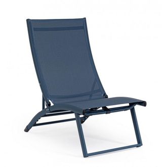 Konte Design Lote de 2 sillones reclinables de aluminio y textileno azul marino
