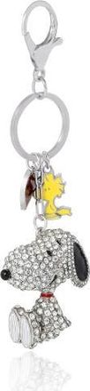 Peanuts Snoopy Crystal Cluster Pav&eacute; Bag Charm Keychain in Clear Crystal at Nordstrom