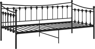 vidaXL Estructura de sofá cama sin colchón metal negro 90x200 cm Vidaxl