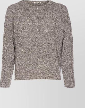 Auralee textured knit crewneck sweater with long sleeves