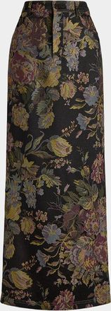 Ralph Lauren Collection Fontaine Floral Jacquard Maxi Skirt