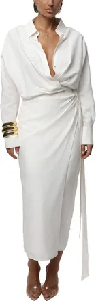 JLUXLABEL Skyline Wrap Midi Dress in Ivory at Nordstrom, Size X-Small