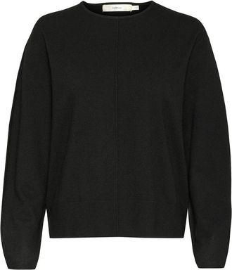 Inwear Zwarte Gebreide Pullover Trui - Dames - Ronde hals truien - Zwart - XL - Wol - Truien & Vesten