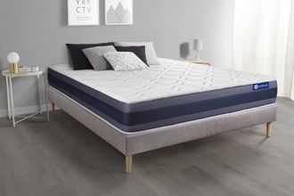 Actisom Somier gris + colch&oacute;n con espuma viscoel&aacute;stica 120 x 195