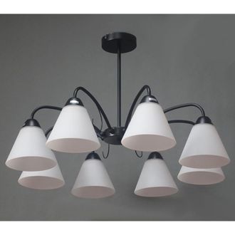 Trade Shop Trade Shop - Lampadario Moderno A 8 Bracci Coppe In Vetro Lampada A Sospensione Luci E27 00859