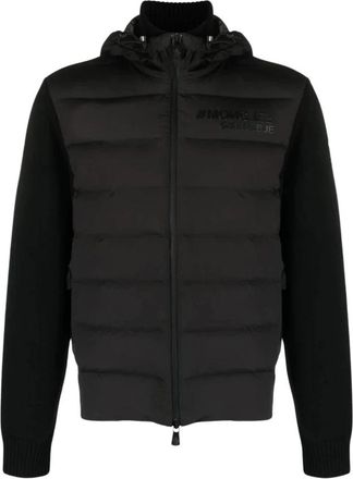Moncler Tricot Cardigan - Heren - Winterjassen - Zwart - XL - Wol - Jassen