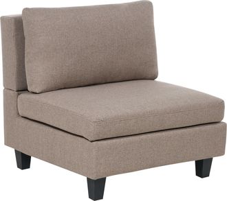 Beliani Sill&oacute;n De Tela M&oacute;dulo 1 Plaza Acolchado Con Coj&iacute;n Marr&oacute;n Unstad