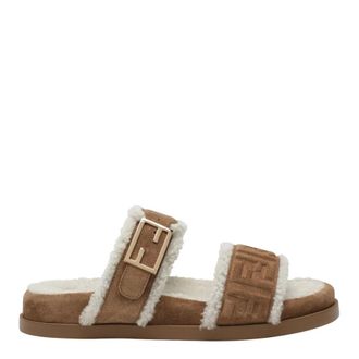 Fendi Schoenen, Dames, Bruin, 39 EU, Leer, Feel Sandalen