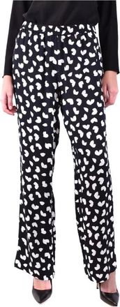 Michael Kors Bloemenpatroon Damesbroek Zwart - Dames - Straight fit broeken - Zwart - L - Polyester - Broeken