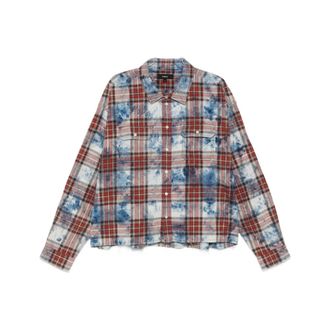 Purple Overhemden, Heren, Veelkleurig, M, Katoen, Fade Plaid Shirt