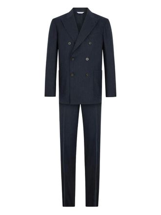 Boglioli K-Suit pak met dubbele rij knopen - Blauw