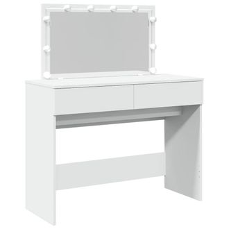 Berkfield Home Dressing Table with LED White 100x40x120 cm | Size: 100 x 40 x 120 cm