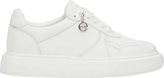 Estro & Luminara Schoenen, Dames, Wit, 40 EU, Leer, Witte leren sneakers met flexibele zool