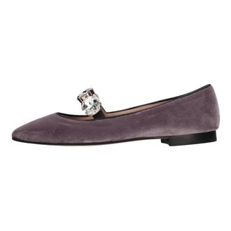 Prosperine Velvet Ballerina - Dames - Schoenen - Paars - Maat: 37 EU Velours