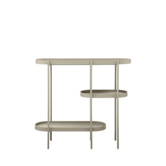 Woood Consola ovalada de madera y metal L90cm - Beige