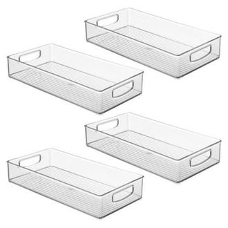 Linus Stackable Pantry Storage Bin with Handles, Set of 4, Clear, Made in USA at Nordstrom