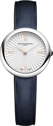 Baume & Mercier Joia de Baume & Mercier Leather Strap Watch, 28mm in Silver at Nordstrom
