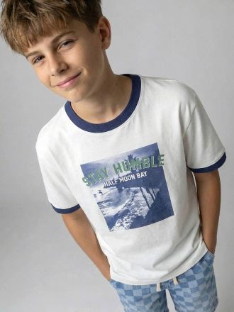 Jonen T-Shirt mit Fotoprint f&uuml;r Jungen JONEN, Recycling-Baumwolle wei&szlig;