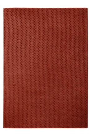 Wecon Home Alfombra de lana con relieve rojo ladrillo 200x300