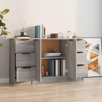 Berkfield Home Sideboards 3 pcs Grey Sonoma Engineered Wood