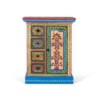 Giner&Colomer C&oacute;moda en madera de mango con puerta decorada artesanalmente