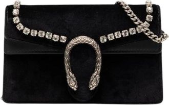 Gucci Pre-owned Dionysus Velvet Leather Chain Bag - Dames - Vintage Schoudertas - Zwart - ONE Size - Leer - Vintage