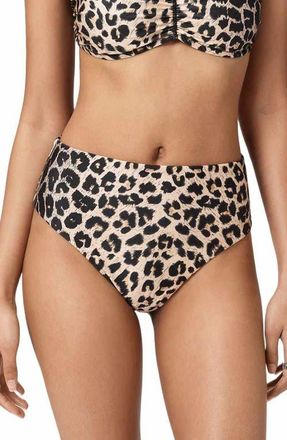 AllSaints Talaria High Waist Bikini Bottoms in Leppo Brown at Nordstrom, Size X-Small