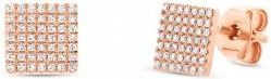 Allurez 0.22ct 14k Rose Gold Diamond Pave Square Earrings