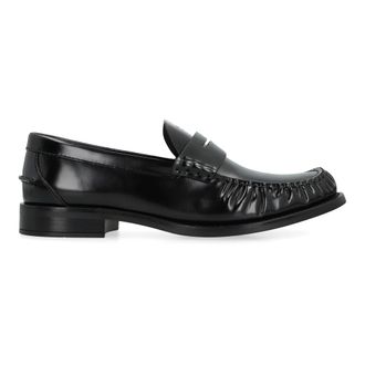 Prada Loafers, female, Black, 5 UK, Brushed Leather Loafers