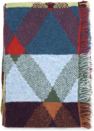 Dries Van Noten Geometric Patterned Scarf With Fringed Detailing