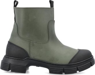 Ganni Green Color Block Boots