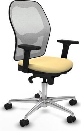 Piqueras y Crespo Piqueras Y Crespo - Jorquera Sincro Malla Blanca Similpiel Crema Brazos 2d Base Aluminio Ruedas 65mm Nailon